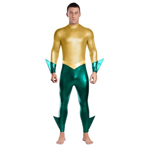 ranrann Meeresgott Kostüm Herren Neptun Rollenspiel Kostüm Metallisch Jumpsuit Eng Overall Ganzkörper Anzug Mottoparty Fasching Outfit Gold&Grün M ranrann Meeresgott Kostüm Herren Neptun Rollenspiel Kostüm Metallisch Jumpsuit Eng Overall Ganzkörper Anzug Mottoparty Fasching Outfit Gold&Grün M von ranrann