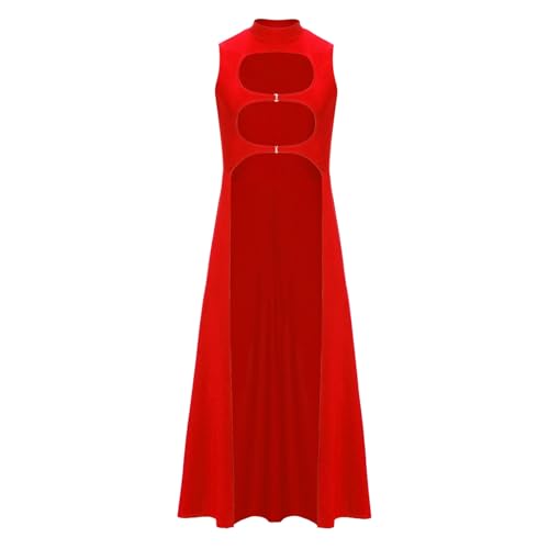 ranrann Mittelalter Kostüm Herren Umhang Cape Lang Ärmellos Robe Mantel mit Cut Out Renaissance Wikinger Kostüm Mottparty Halloween Rot M von ranrann