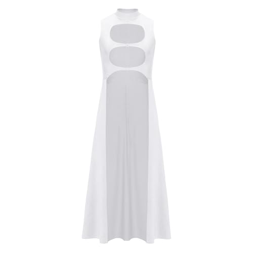 ranrann Mittelalter Kostüm Herren Umhang Cape Lang Ärmellos Robe Mantel mit Cut Out Renaissance Wikinger Kostüm Mottparty Halloween Weiß L von ranrann