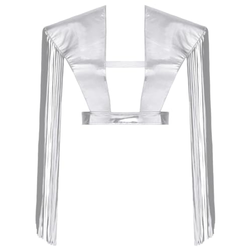 ranrann Schulter Rüstung Damen Glänzend Panzer Oberteil Shrug mit Quasten Brustgurt Harness Halloween Mottoparty Kostüm Silber M ranrann Schulter Rüstung Damen Glänzend Panzer Oberteil Shrug mit Quasten Brustgurt Harness Halloween Mottoparty Kostüm Silber M von ranrann