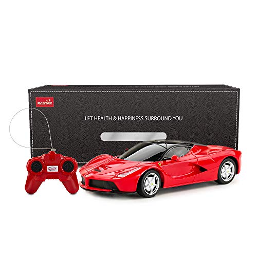 rastar La Ferrari Auto mit Fernsteuerung, Spielzeug im Verhältnis 1:24, rotes Ferrari RC Spielzeugauto für Kinder von rastar