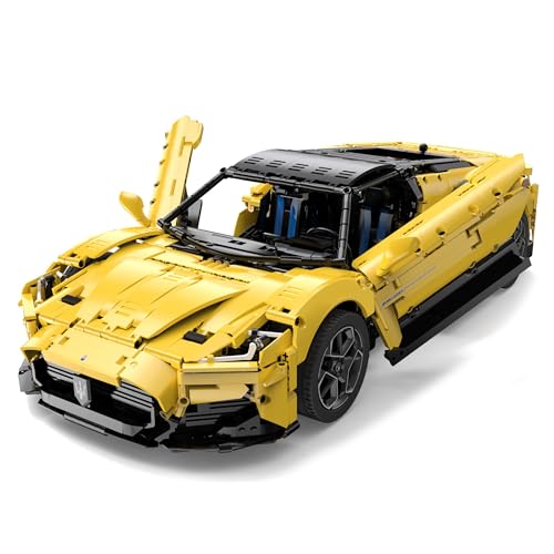 Rastar 93500 Technik Sportwagen Bausatz für Maserati MC20, 3457 Teile 1:8 Groß Technik Auto Klemmbausteine (Originalverpackung) (Static Version) von rastar