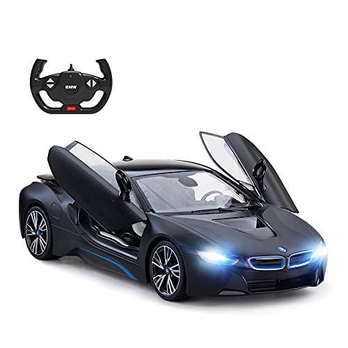 rastar RC Auto | 1:14 BMW i8 Funkferngesteuertes Spielzeugauto, Modellfahrzeug, öffnen der Türen per Fernbedienung, 13.2 * 6.3 * 3.7 inch, Silber von rastar