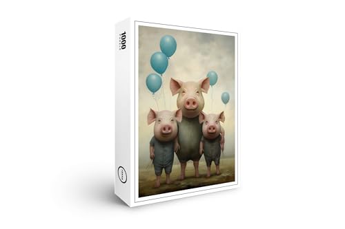 raxxa Premium-Puzzle | Whimsical Schweine kumpels | 1000 Teile von raxxa