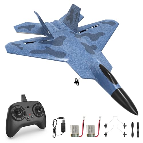 rc tech Ferngesteuertes Flugzeug 2CH, RC Flugzeug F-22 mit 2 AKKU 30MINS Laufzeit, RC Kämpfer Spielzeug mit 6 Axis Gyro System für Anfänger Kinder Erwachsene rc tech Ferngesteuertes Flugzeug 2CH, RC Flugzeug F-22 mit 2 AKKU 30MINS Laufzeit, RC Kämpfer Spielzeug mit 6 Axis Gyro System für Anfänger Kinder Erwachsene von rc tech