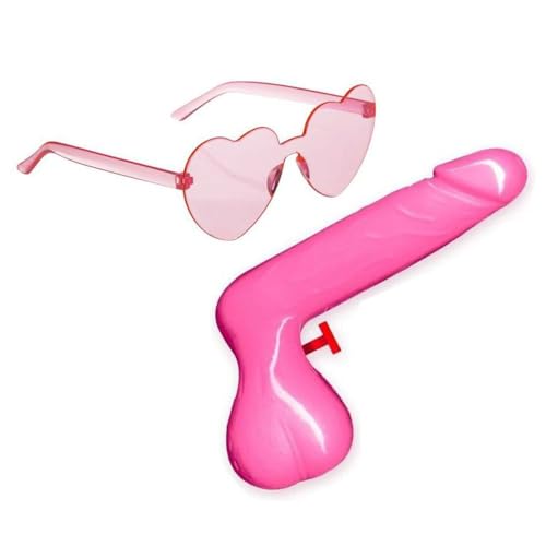 Erbsenwasserpistole mit rosa Brille in Herzform für Junggesellinnenabschied Gadget für Erwachsene 18+ von realGOOS