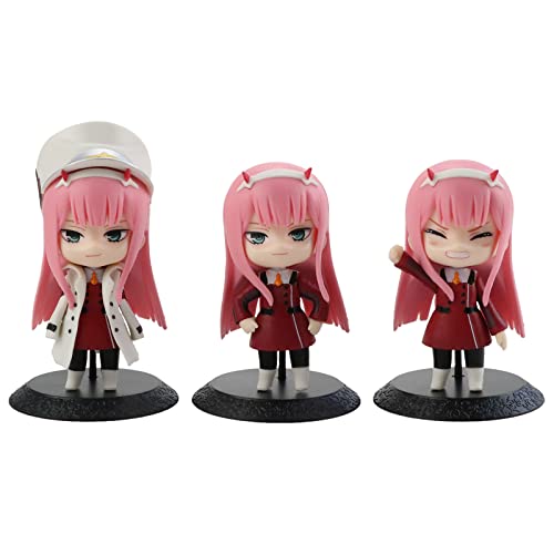 renmuq Anime Q Version DARLING IN THE FRANXX Figur, Zero Two 9,5–10 cm PVC Modell Action Figur Desktop Ornaments Sammlzubehör von renmuq