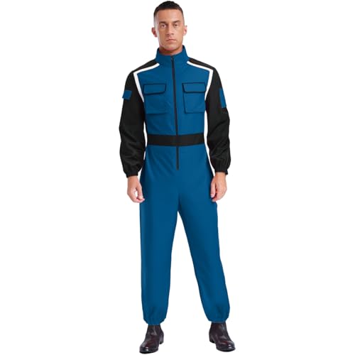 renvena Herren Rennfahrer Anzug Einteiler Jumpsuit Overall mit Stehkragen Rollenspiel Kostüm Fasching Karneval Mottoparty Navy blau XXL renvena Herren Rennfahrer Anzug Einteiler Jumpsuit Overall mit Stehkragen Rollenspiel Kostüm Fasching Karneval Mottoparty Navy blau XXL von renvena