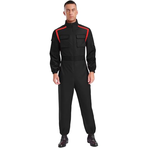 renvena Herren Rennfahrer Anzug Einteiler Jumpsuit Overall mit Stehkragen Rollenspiel Kostüm Fasching Karneval Mottoparty Schwarz XXL renvena Herren Rennfahrer Anzug Einteiler Jumpsuit Overall mit Stehkragen Rollenspiel Kostüm Fasching Karneval Mottoparty Schwarz XXL von renvena