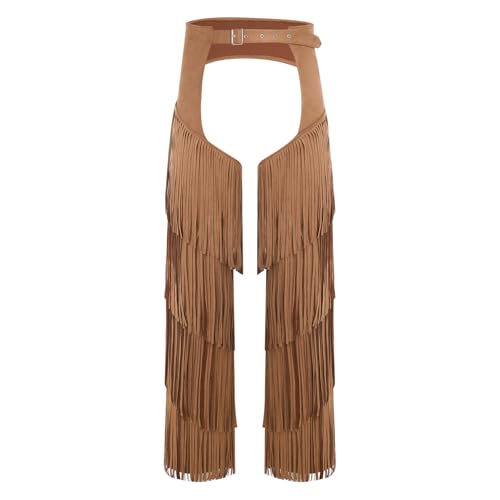 renvena Herren Vintage Cowboy Kostüm Hose Lang Chaps Überhosen mit Quasten Fransen Western Reiter Kostüm Mottoparty Karneval Braun XXL renvena Herren Vintage Cowboy Kostüm Hose Lang Chaps Überhosen mit Quasten Fransen Western Reiter Kostüm Mottoparty Karneval Braun XXL von renvena