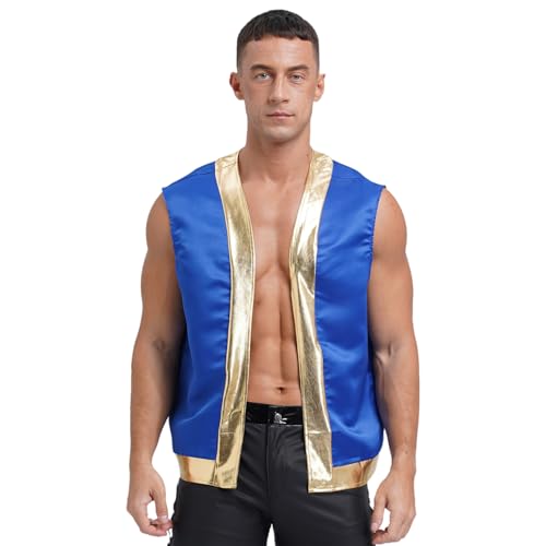 renvena Herren Weste Kurz Anzugweste Jacke Ärmellos mit Glänzend Saum Videospiel Figur Kostüm Mottoparty Fasching Kostüm Königsblau S renvena Herren Weste Kurz Anzugweste Jacke Ärmellos mit Glänzend Saum Videospiel Figur Kostüm Mottoparty Fasching Kostüm Königsblau S von renvena