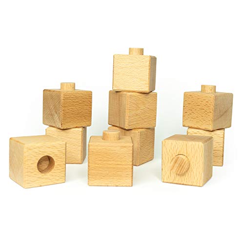 rewoodo Baby Bausteine mit Walnussöl veredelt Premium Holzspielzeug Made in Germany (Basis, Natur) von rewoodo