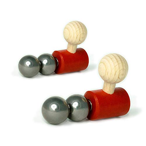 rewoodo KlixxOs Kugelbahn Premium Holzspielzeug aus Deutschland (Einzelteile, 2 Gauss Kanonen inkl. 4 Stahlkugeln 18mm) von rewoodo