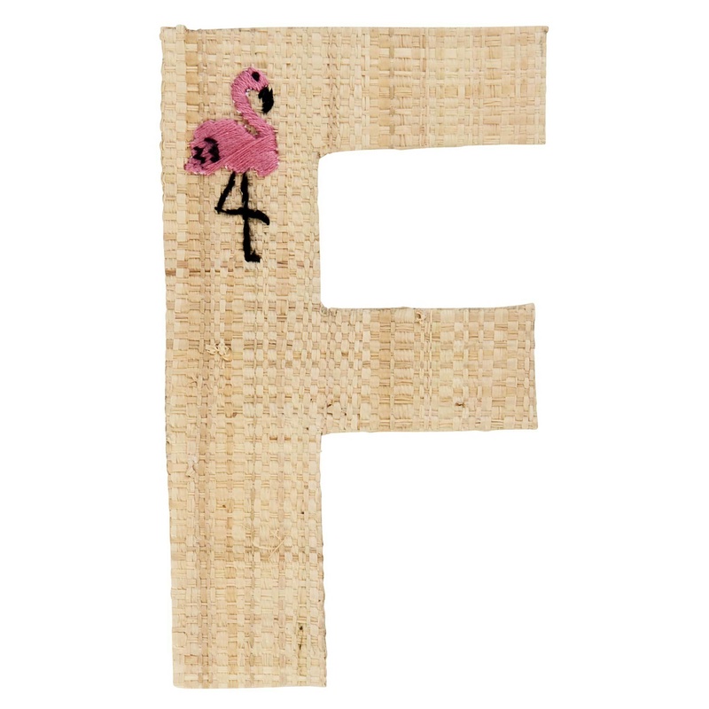 Buchstaben-Sticker F & FLAMINGO in natur von rice