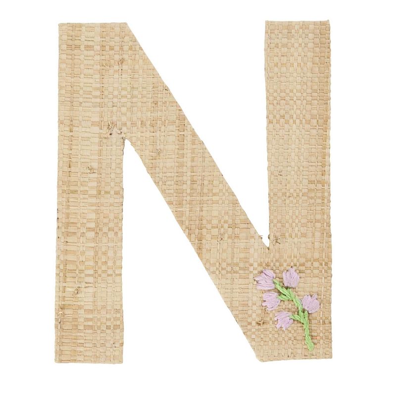 Buchstaben-Sticker N & BLUME in natur von rice