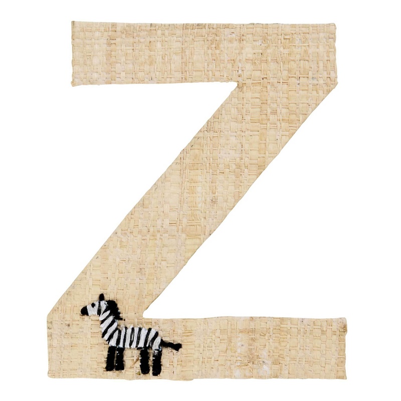 Buchstaben-Sticker Z & ZEBRA in natur von rice