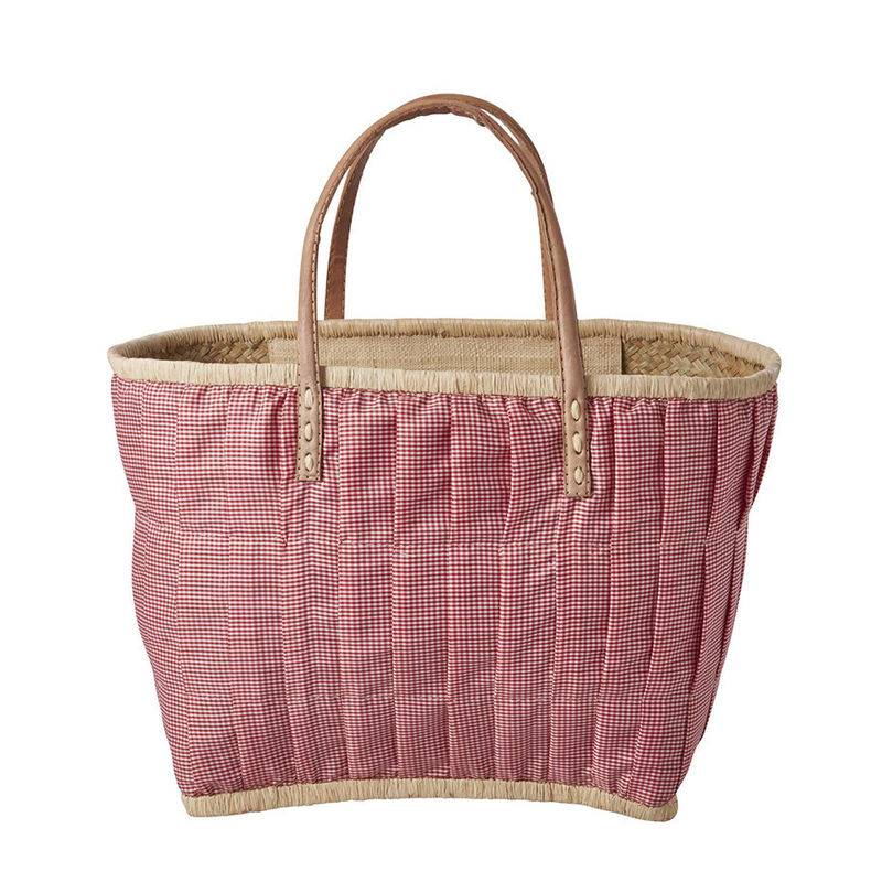 Korbtasche FABRIC COVERED BAG MEDIUM in pink von rice