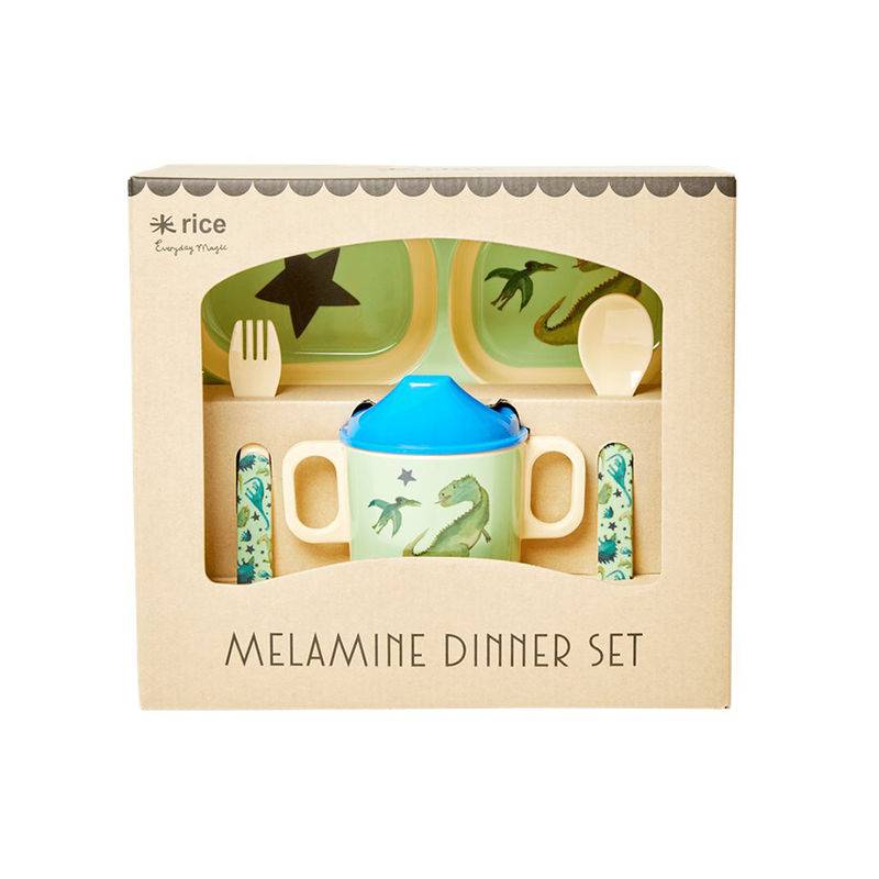 Melamin-Geschirrset BABY DINNER – DINO 4-teilig von rice