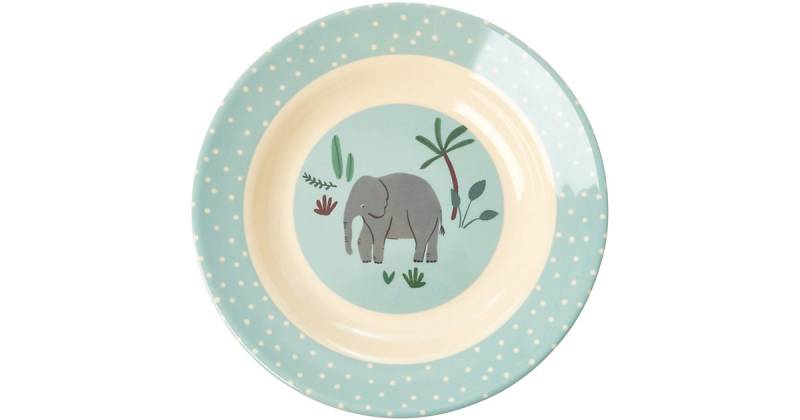 rice KIBOW-JUNGB Suppenteller Kinderteller Blue Dschungeltiere, Ø 20 cm blau Modell 2 von rice