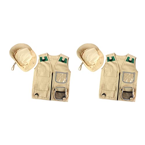rieder 2X Outdoor-Abenteuer-Kit, Khaki Cargo-Weste und Hut für Junge Kinder Bequemes und Langlebiges Entdeckerkostüm Rollenspielspielzeug von rieder