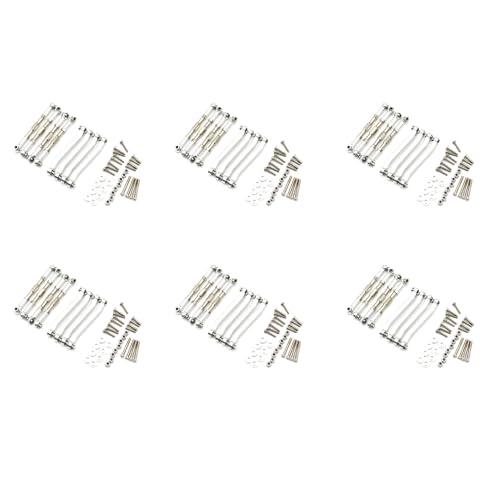rieder 48x Zugstangen Aus Metall Gehäuse Verbindungs Stange für Mn D90 D91 D96 D99 D99S Mn90 Mn99S 1/12 Rc Auto Upgrade Teile, Silber von rieder
