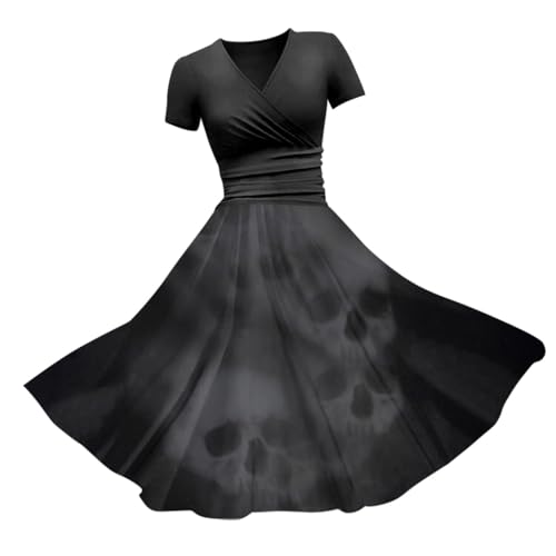 riou Halloween Damen Maxikleider Steampunk Gericht Elegant Lange Hexenkostüm Punk Kleid Weich Hautfreundlich Damenkleid Cosplay Dress für Viktorianische Kostüm von riou