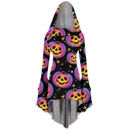 riou Halloween Damen Maxikleider Steampunk Retro Cosplay Bodenlänge Hexenkostüm Prinzessin Halbarmkleid Weich Hautfreundlich Midikleider Cosplay Dress Roben Zweiteiliger Einfarbig von riou