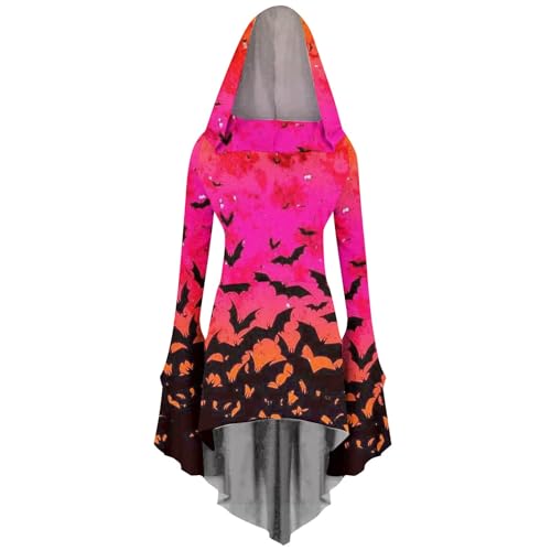 riou Halloween Damen Maxikleider Steampunk Retro Cosplay Bodenlänge Hexenkostüm Prinzessin Halbarmkleid Weich Hautfreundlich Midikleider Cosplay Dress Roben Zweiteiliger Einfarbig von riou