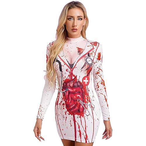 riou Halloween Damen Prinzessin Kleid Steampunk Gericht Cosplay Bodenlänge Hexenkostüm Punk Kleid Gothic mit Renaissance Freizeitkleider Cosplay Dress Roben Zweiteiliger Einfarbig von riou