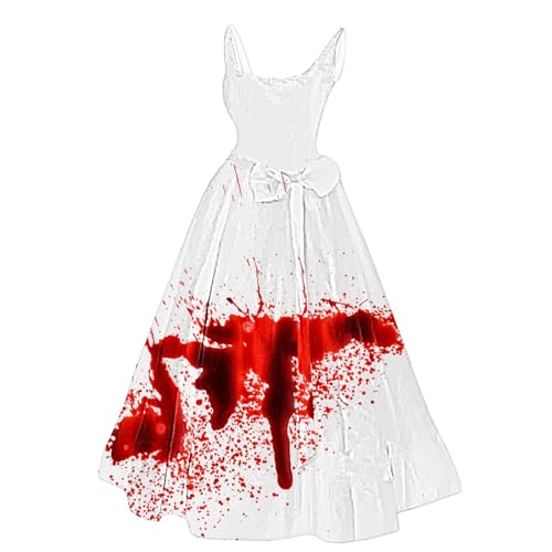 riou Halloween Kostüm Damen Retro Gericht Elegant Lange Hexenkostüm Prinzessin Halbarmkleid Gothic mit Renaissance Freizeitkleider Mittelalter Kleid für Erwachsene von riou