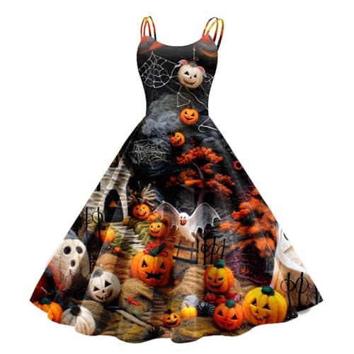 riou Halloween Kostüm Damen Steampunk Retro Cosplay Bodenlänge Abendkleid Kleidung Gothic Kleid Weich Hautfreundlich Midikleider Cosplay Dress Roben Zweiteiliger Einfarbig von riou
