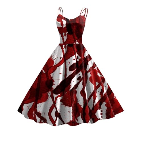 riou Halloween Mittelalter Kleid Damen Gericht Vintage Große Glockenärmel Hexenkostüm Prinzessin Kleid Gemütlich Atmungsaktiv Freizeitkleider Cosplay Dress für Erwachsene von riou