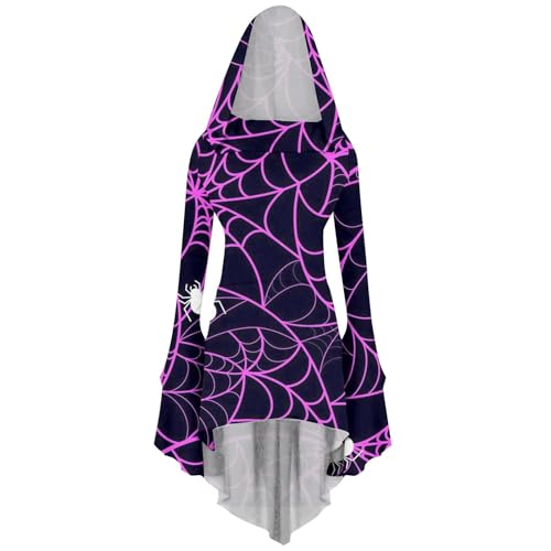 riou Halloween Mittelalter Kleid Damen Mode Vintage Große Glockenärmel Hexenkostüm Prinzessin Halbarmkleid Gemütlich Atmungsaktiv Midikleider Mittelalter Kleid für Viktorianische Kostüm von riou