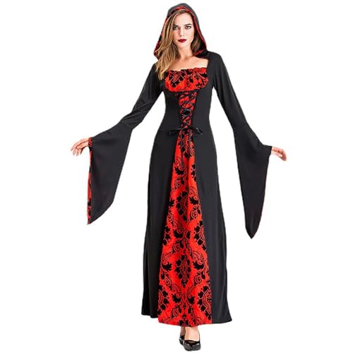riou Halloween Mittelalter Kleid Damen Steampunk Retro Große Glockenärmel Festliche Kleider Gothic Kleid Gemütlich Atmungsaktiv Damenkleid Cosplay Dress Roben Zweiteiliger Einfarbig riou Halloween Mittelalter Kleid Damen Steampunk Retro Große Glockenärmel Festliche Kleider Gothic Kleid Gemütlich Atmungsaktiv Damenkleid Cosplay Dress Roben Zweiteiliger Einfarbig von riou
