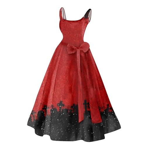riou Halloween Prinzessinnenkleid Damen Falten Spitze Cosplay Bodenlänge Hexenkostüm Glitzer PartykleidGothic mit Renaissance Freizeitkleider Mittelalter Kleid für Teenager Mädchen von riou