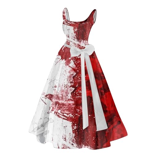riou Halloween Prinzessinnenkleid Damen Falten Spitze Cosplay Bodenlänge Hexenkostüm Glitzer PartykleidGothic mit Renaissance Freizeitkleider Mittelalter Kleid für Teenager Mädchen von riou