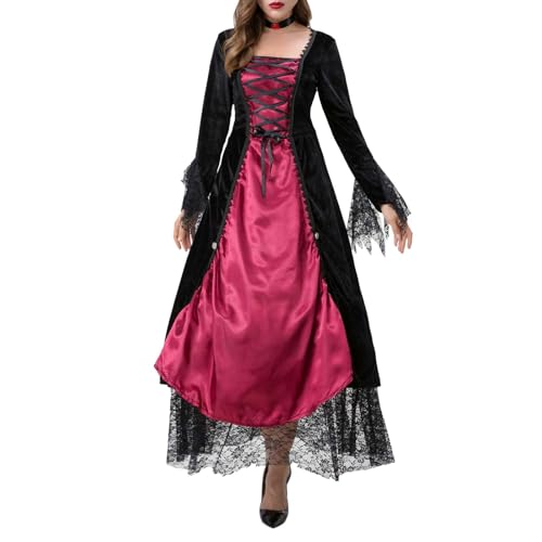 riou Halloween Prinzessinnenkleid Damen Retro Gericht Große Glockenärmel Hexenkostüm Punk Kleid Gemütlich Atmungsaktiv Damenkleid Cosplay Dress Roben Zweiteiliger Einfarbig riou Halloween Prinzessinnenkleid Damen Retro Gericht Große Glockenärmel Hexenkostüm Punk Kleid Gemütlich Atmungsaktiv Damenkleid Cosplay Dress Roben Zweiteiliger Einfarbig von riou