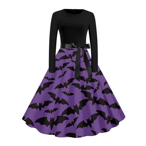 riou Halloween Prinzessinnenkleid Damen Steampunk Retro Cosplay Bodenlänge Festliche Kleider Gothic Kleid Gothic mit Renaissance Midikleider Mittelalter Kleid für Viktorianische Kostüm von riou