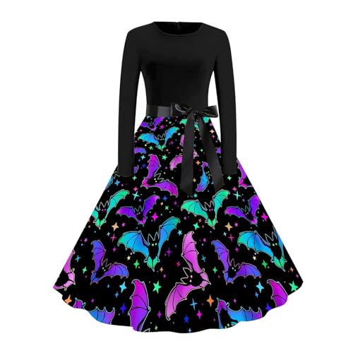 riou Halloween Prinzessinnenkleid Damen Steampunk Retro Cosplay Bodenlänge Festliche Kleider Gothic Kleid Gothic mit Renaissance Midikleider Mittelalter Kleid für Viktorianische Kostüm von riou
