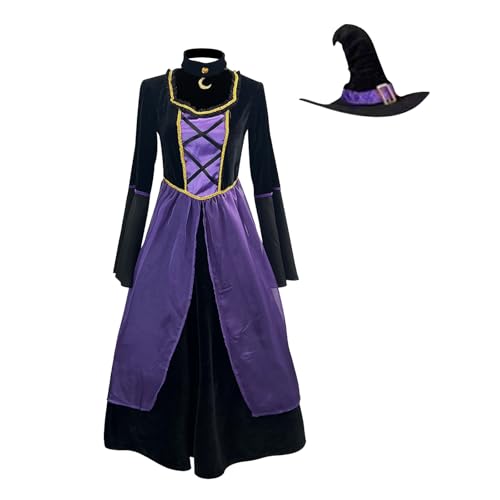 riou Rotes Gotisches Kleid Loltia Hexenkostüm für Frauen Halloween Kostüme Gothic Mittelalterlicher Gürtel (Purple, XXXXL) von riou