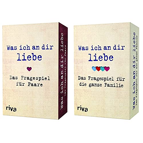 riva Verlag was ich an dir Liebe – Das Fragespiel für Paare & was ich an dir Liebe – Das Fragespiel für die ganze Familie von riva Verlag