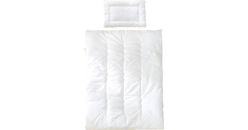 Baby-Bettset - Decke 100x130 cm, Kissen 40x60 cm weiß von roba
