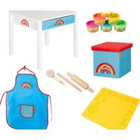 Roba x Play-Doh Basteltisch mit Hocker und Zubehör - 55x55x54cm - Holz / Holz Roba x Play-Doh Basteltisch mit Hocker und Zubehör - 55x55x54cm - Holz / Holz von roba