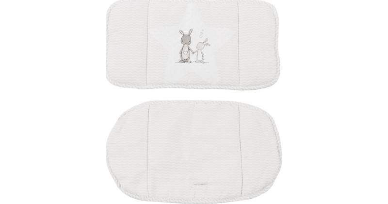 Sitzverkleinerer 2-teilig Fox & Bunny, Hochstuhleinlage/ Sitzkissen Treppenhochstuhl 'Sit Up/Grow Up' wollweiß  Kinder von roba