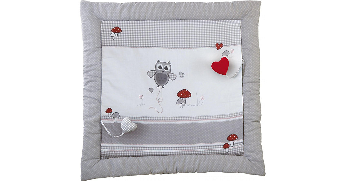 Spiel- und Krabbeldecke Adam & Eule, 100x100 cm grau/rot Gr. 100 x 100 Spiel- und Krabbeldecke Adam & Eule, 100x100 cm grau/rot Gr. 100 x 100 von roba