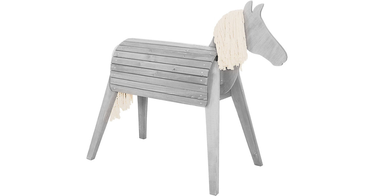 Spielpferd Outdoor Massivholz grau von roba