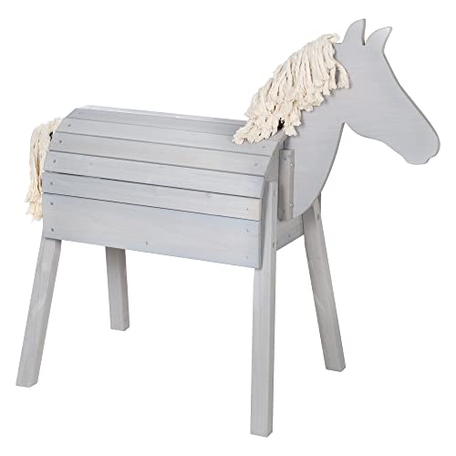 roba Outdoorspielpferd - Massivholz grau - Voltigierpferd aus stabilem Holz - Gartenpferd mit Mähne und Schweif, Klein roba Outdoorspielpferd - Massivholz grau - Voltigierpferd aus stabilem Holz - Gartenpferd mit Mähne und Schweif, Klein von roba