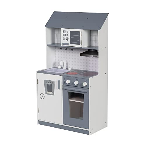 roba Kinderküche, Spielküche weiß, grau, Kinderküchenzeile mit Spüle, Wasserhahn, Mikrowelle, Herd, Grill, Herdplatten, Kühlschrank roba Kinderküche, Spielküche weiß, grau, Kinderküchenzeile mit Spüle, Wasserhahn, Mikrowelle, Herd, Grill, Herdplatten, Kühlschrank von roba