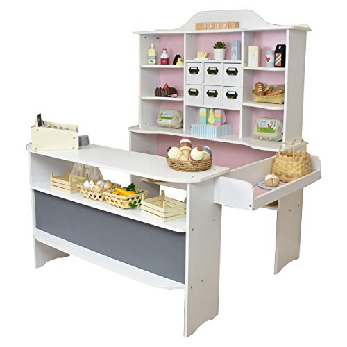roba Kaufladen aus Holz - Großer Kaufmannsladen für Kinder - Marktstand (weiß/rosa) roba Kaufladen aus Holz - Großer Kaufmannsladen für Kinder - Marktstand (weiß/rosa) von roba