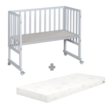 roba Stuben- und Beistellbett safe asleep® 3 in 1 taupe + Matratze von roba